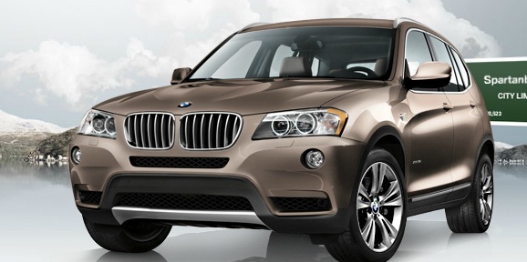 BMW X3 exterior front view sparkling bronze metallic color